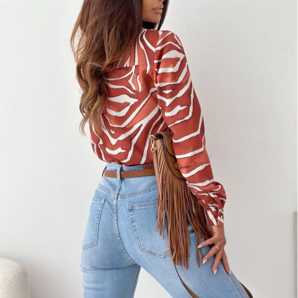 BITCED Women's Autumn Fashion Long Sleeve V-Neck Ladies Shirt Blouse