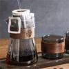 500ml Anti Scalding Wooden Holder Hand-brewed Glass Coffee Pot Ice Coffee Sharing Pot Hand Brewing Coffee Bariata Tool