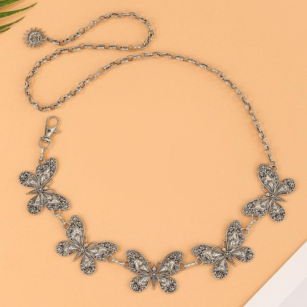 Fashion Butterflies Metal Waist Chain Punk Hollow Out Dress Jeans Waistband Y2K Waist Chain Belt Women