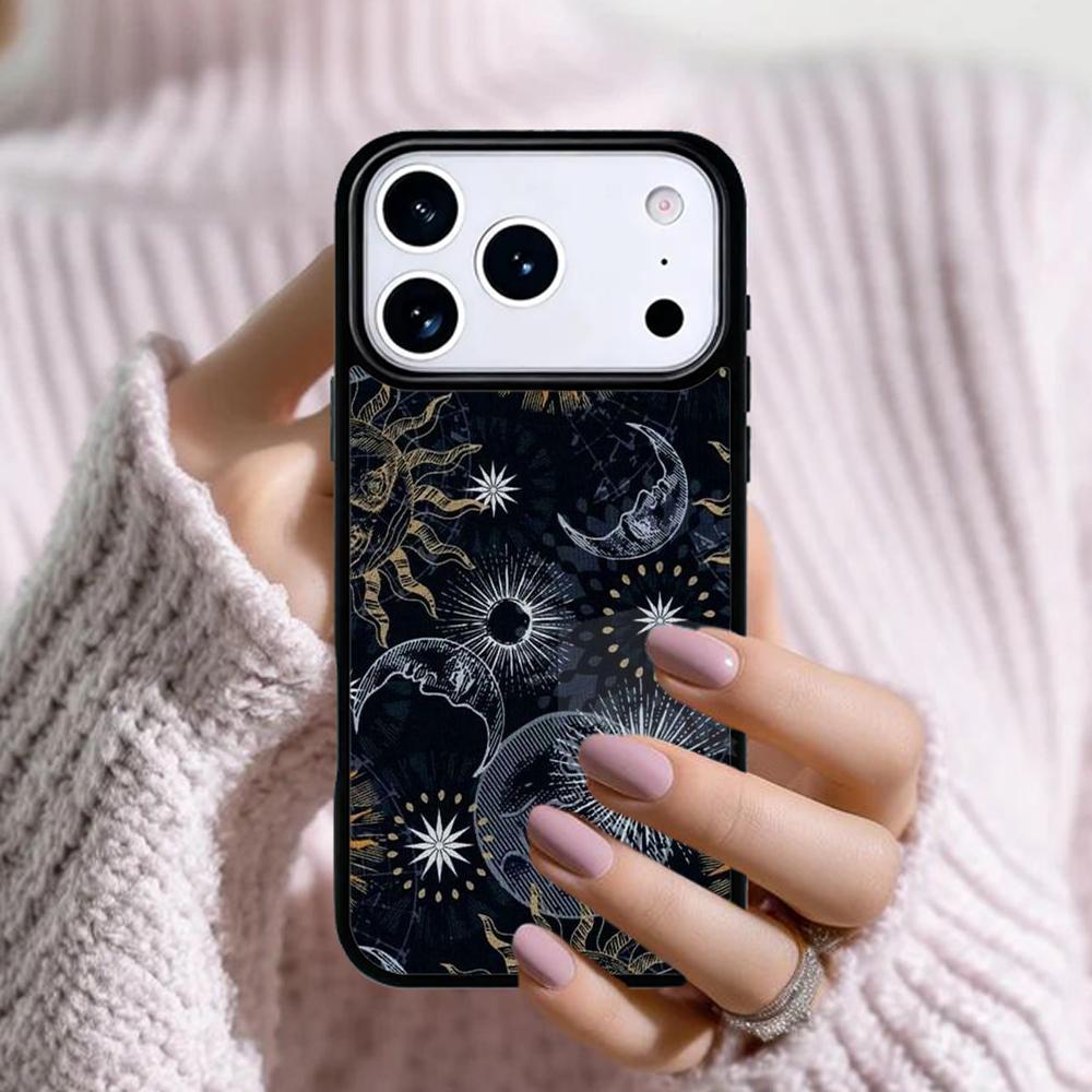 Himmlisches Mosaik Sonne Mond Handyhülle Für Apple iPhone 17 Air 16E 15 14 Plus 13 12 11 Pro Max Mini Funda Abdeckung