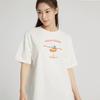 Converse T Shirts Women's Beige Crew Neck Moderate Straight Fit 10025883-A01