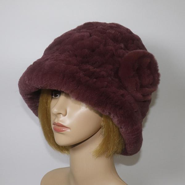 Winter Women Outdoor Knitted Real Rex Rabbit Fur Hat Natural Warm Fur Bucket Hats Girls Fashion Fluffy Real Rex Rabbit Fur Caps
