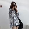 Plus Size Long Sleeve T-shirts Women Harajuku Tie-dye Autumn Loose Tops Teens Streetwear Y2k Sun-proof Clothing