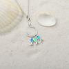 Opal Fish Hook Pendant Necklace for Women - Fashionable Clavicle Chain for Spring & Summer