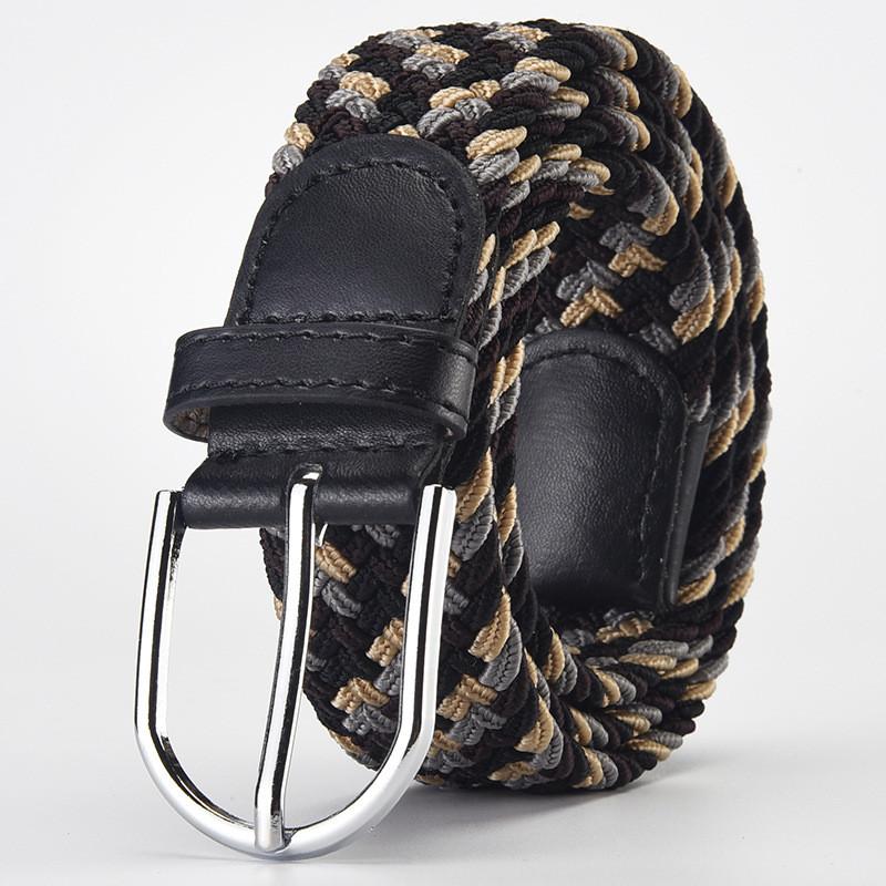 Stylish Woven Stretch Casual Mens Belt With Alloy Buckle For Fashionable Wear
