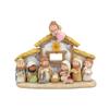 Miniature Nativity Playsets for Christmas Resin Figures Nativity Scene with LED Light Indoor Christian Faith Display