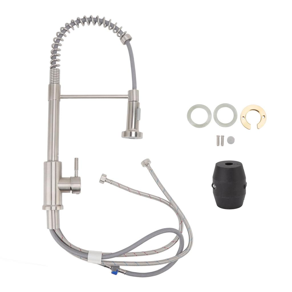 Extendable Kitchen Faucet Universal with Pull Out Sprayer Spring Pull Down 360 Degree Flush