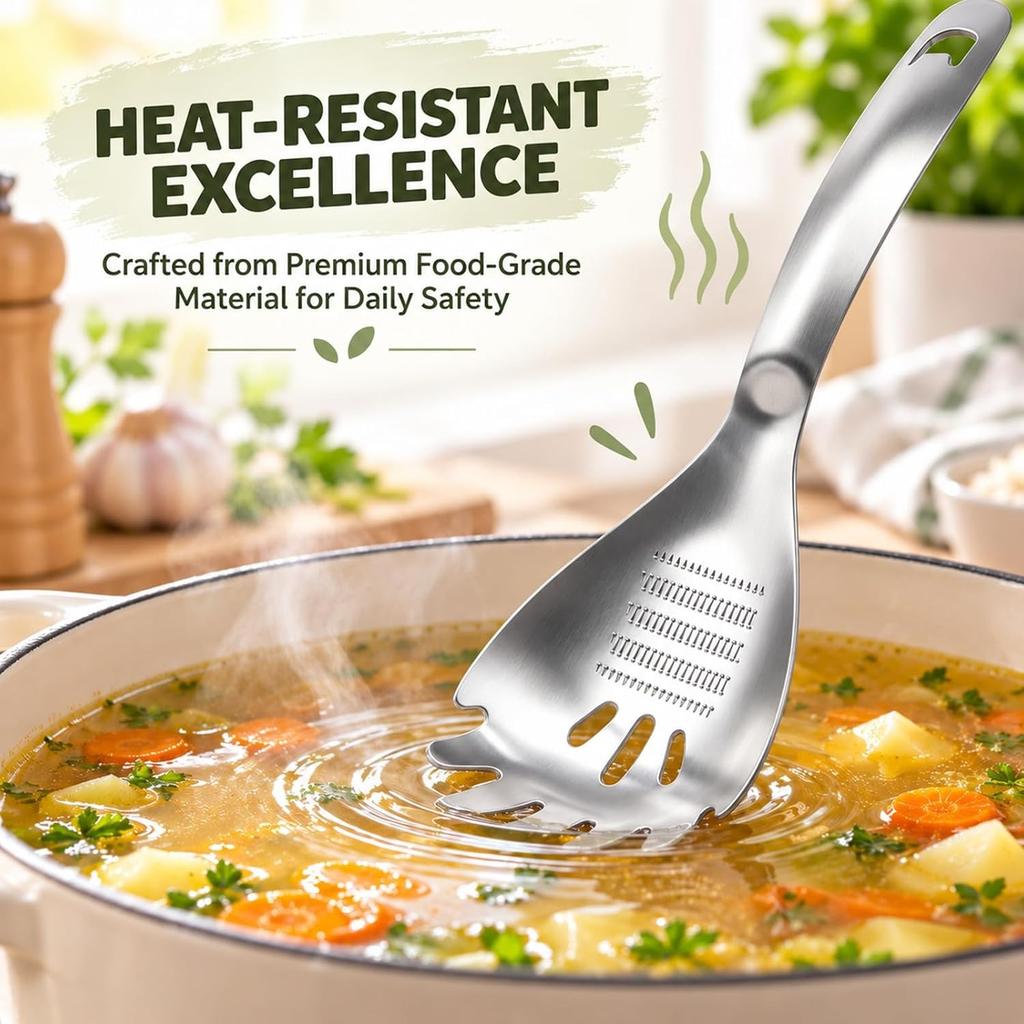 5-in-1 Stainless Steel Cooking Spoon, Multifunctional Stainless Steel Spoon, Stainless Steel Egg Slotted Spoon, Kitchen Cooking Tools for Potato