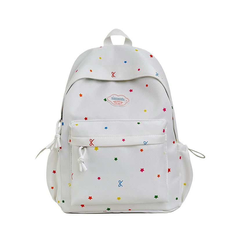 Schoolbag Japanese Ins style student backpack polka dot star floral decorative backpack large capacity travel student schoolbag