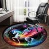 1pc Office Carpet Chair Mats Rainbow Unicorn Mandala Artwork Perfect for Decorating Office Chairs, Living Rooms, Or Bedrooms