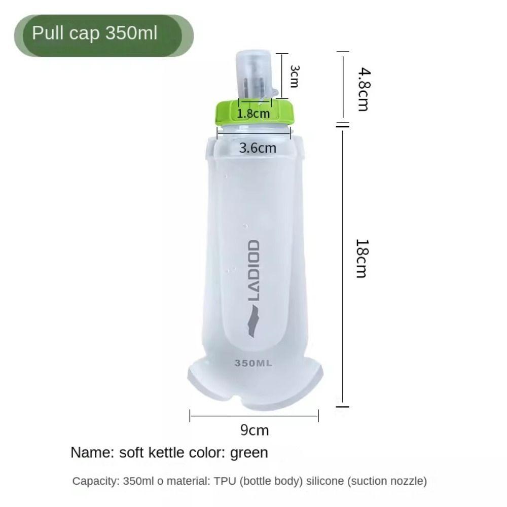 

350ml Folding Soft Sport Bottle TPU Foldable Water Bag Soft Sports Water Bottle Hiking зелёный