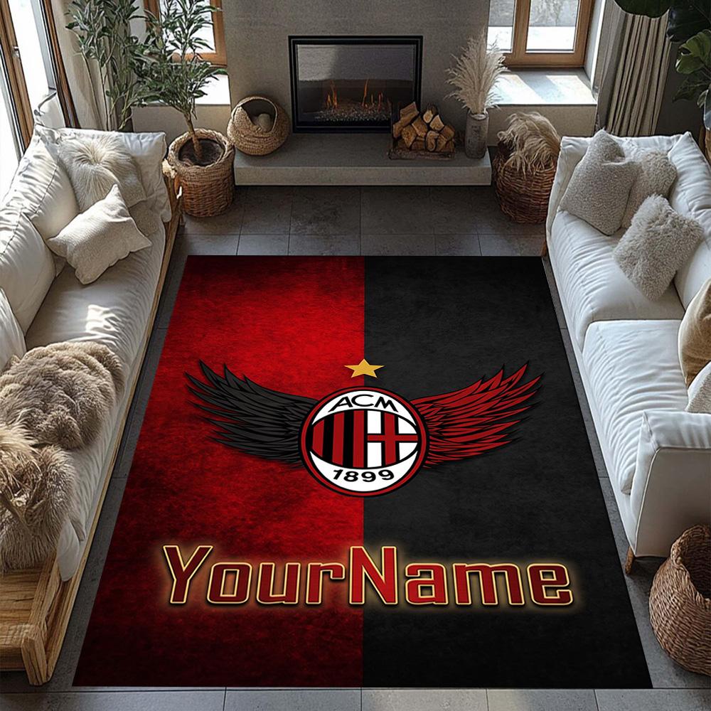 Ac Milan Customized Name Area Rug Suitable for Balcony Entryway Outdoor Dormitory Antislip Carpet Office home decor Spiritual Gift