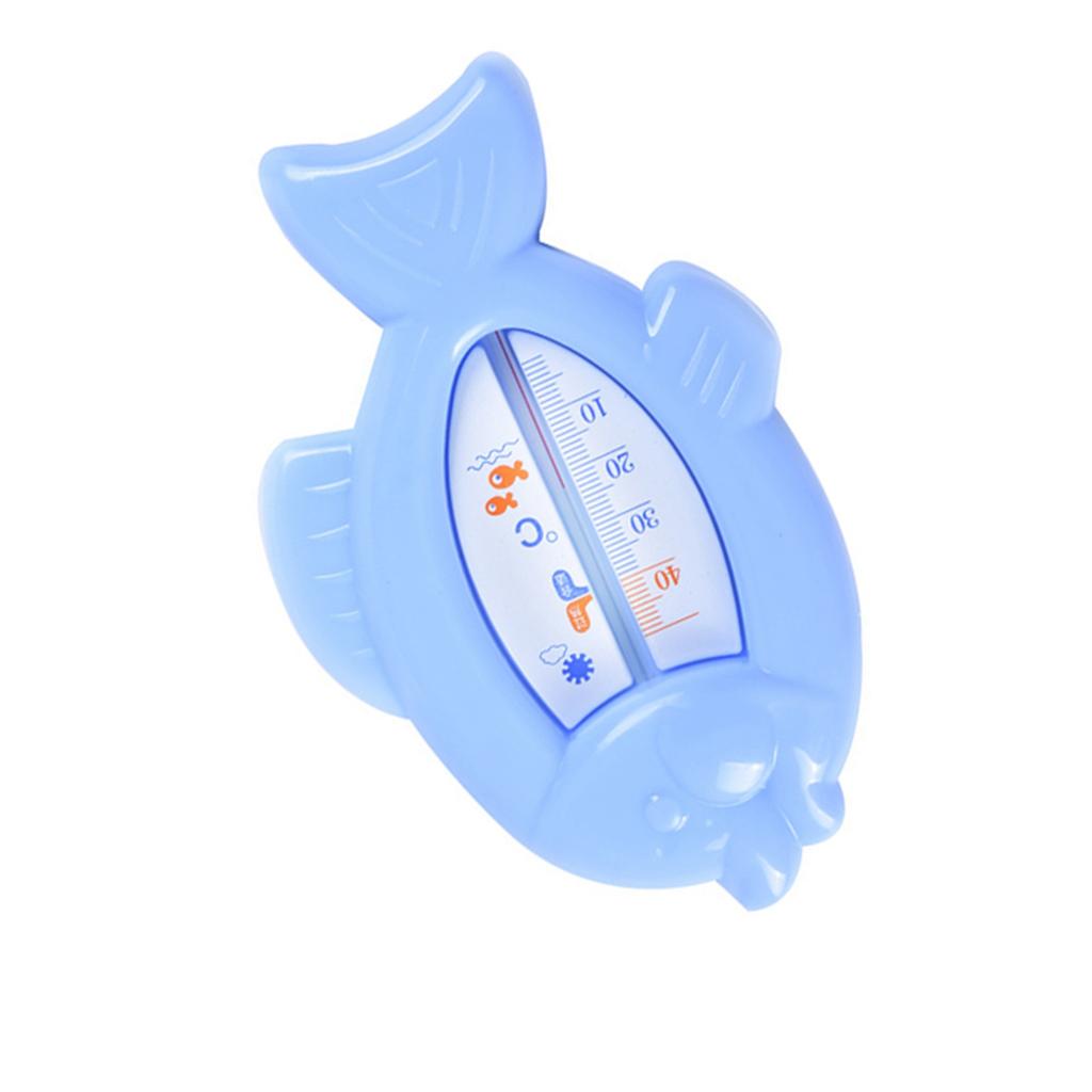 Baby Bath Thermometer Cute Little Fish Shape Baby Bathtub Water Thermometer for Wet Dry Use Blue