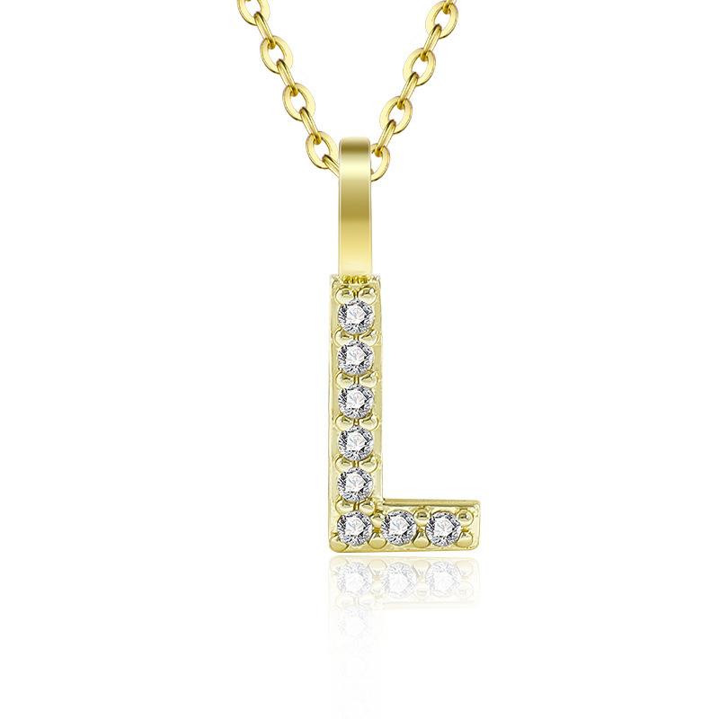 Gold Color Pendant Necklace with Chain for Women - Initial Jewelry Gift