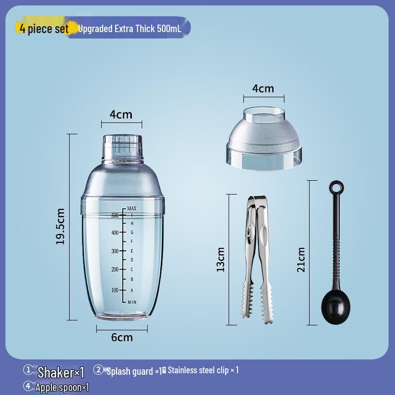 Set Shaker per Cocktail e Tè con Frusta e Bastoncino Tritaghiaccio