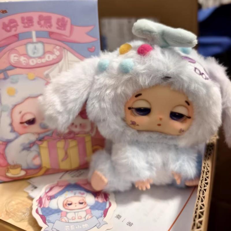 Baby Three Sleepy Bag Doudou Good Luck Delivery Series Surprise  Cute Figurine Vinyl Face Plush Doll  Girl Plaything