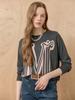 MAXZA M Cubic Lettering Wool Blend Round Neck Knit