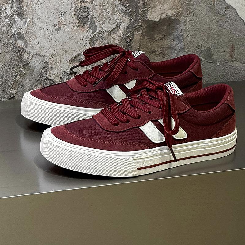 Men's Breathable Canvas Skate Shoes 2025 New Outdoor Fashion Comfort Flat Running Shoes Lace-Up Mens Tennis Shoes Zapatillas