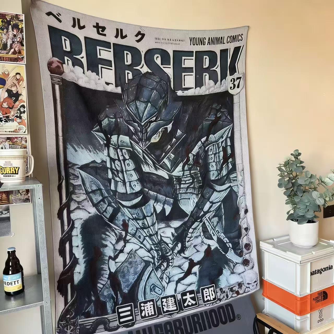 

Вінтажна гобелен-картина Berserk з Аніме, Гатс, Гріфіт, Темне Фентезі, Художній Декор для Стіни, Естетичний Декор для Спальні, Вітальні 125x150cm (50x60in)