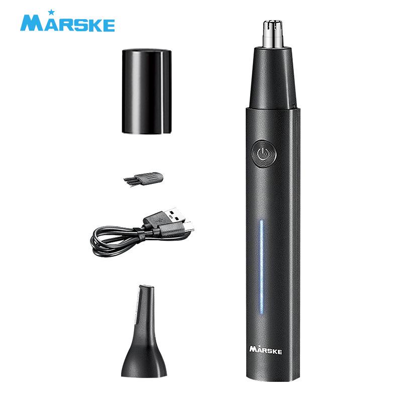 Rechargeable Electric Nose, Ear, & Eyebrow Hair Trimmer: Water Washable, Unisex Grooming Tool Nose & Eyebrow Trimmer Combo чёрный