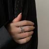 Minimalist 925 Stylish Sterling Silver Adjustable Ring Unique Irregular Shape For Fashion Trendy