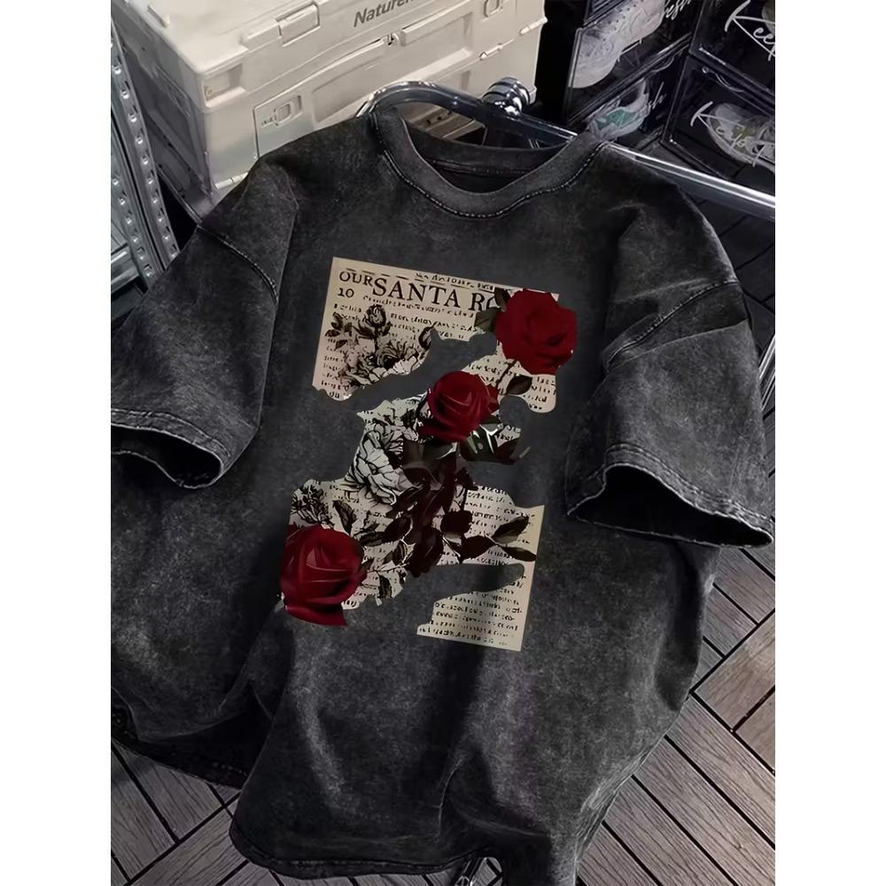 Greek Mythology Medusa Men Women's Vintage Washed T Shirt Streetwear Cotton Oversized Tee Short Sleeve Tops