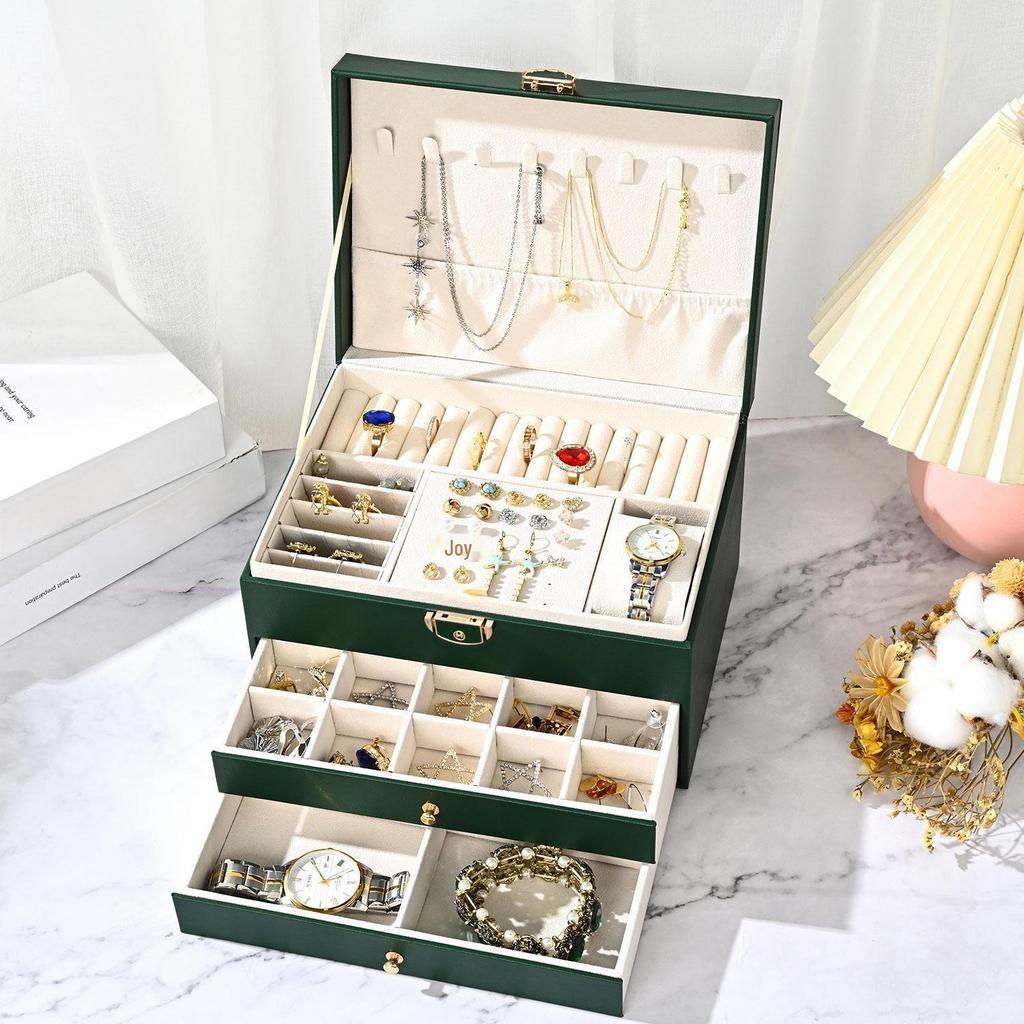 Luxury Multi-Layer Anti-Oxidation Jewelry Storage Box with Large Capacity for Earrings