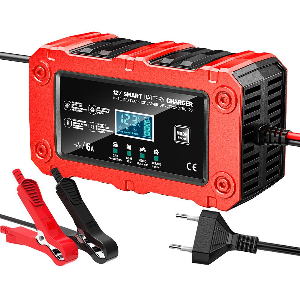 Intelligent Pulse Repair Multifunctional 12V 6A Portable Lead-Acid Smart Battery Charger Maintenance 2025 New Car Motorcycle SUV Battery Charging