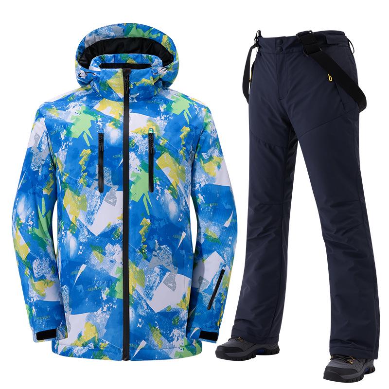 2024 Unisex Fleece-Lined Ski Suit: Thickened Cotton Jacket & Pants Set