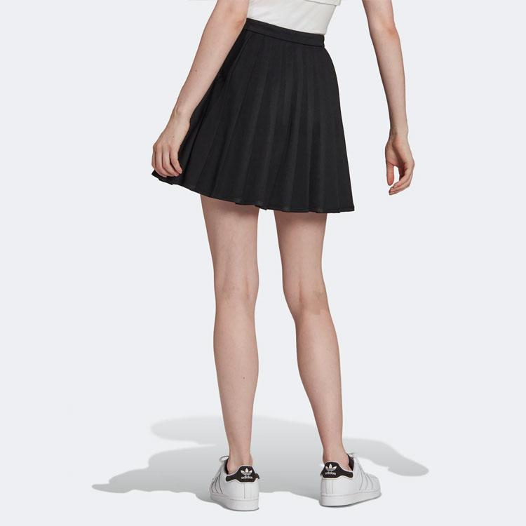 Adidas Originals Adicolor Classics Court Inspired Flowy Pleated Loose Fit Recycled Polyester Tennis Skirt Women Black HC2058