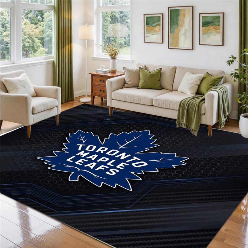 Toronto Maple Leafs Design Crystal Velvet Rug Soft Decorative Mat for Bedroom Entrance