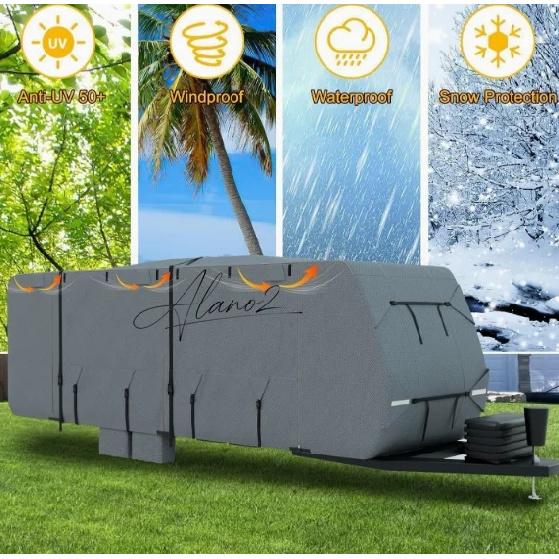 Camping RV Cover Waterproof Touring Car Cover Cloth Trailer RV Cover Sunroof Convertible Hardtop