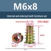 Zinc Alloy Colored Internal/External Thread Hex Socket Furniture Nut M4M5M6 with Washer and Trapezoidal Design Hardware Accessories