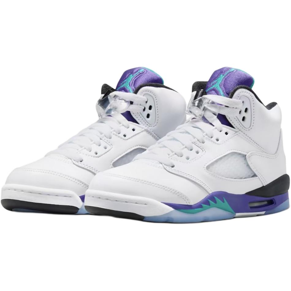 Air Jordan 5 Retro GS Grape 2025 Dětské tenisky Bílá Nová-Smaragdová Hroznová-Ledová HQ7980-100