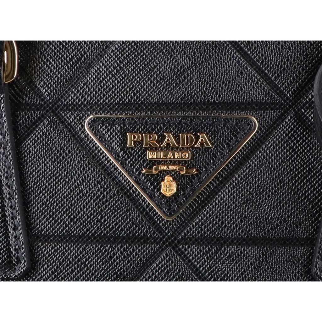PRADA Excellent condition 68973 Galirea Small Triangle Logo Saffiano 2-Way Shoulder Bag Handbag Black/GDHardwareUsed