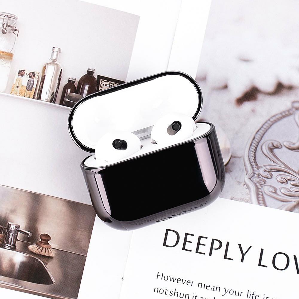 

For AirPods 4 PC Hard Case Electroplating Earphone Protective Cover Black