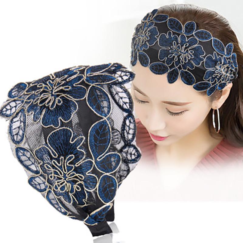 Korean Style Lace Bow Non-Slip Women's Headband for Face Washing and White Hair Coverage