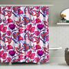 Vibrant Floral Shower Curtain Set Pink Blue Leaves Design For Bathroom Decor Polyester Waterproof Fabric Modern Home Decor Item