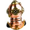 15.24 cm Brass Copper Diving Helmet Replica Nautical Marine Decor Steampunk Diver Helmet for Office, Shelf, or Collector Gift