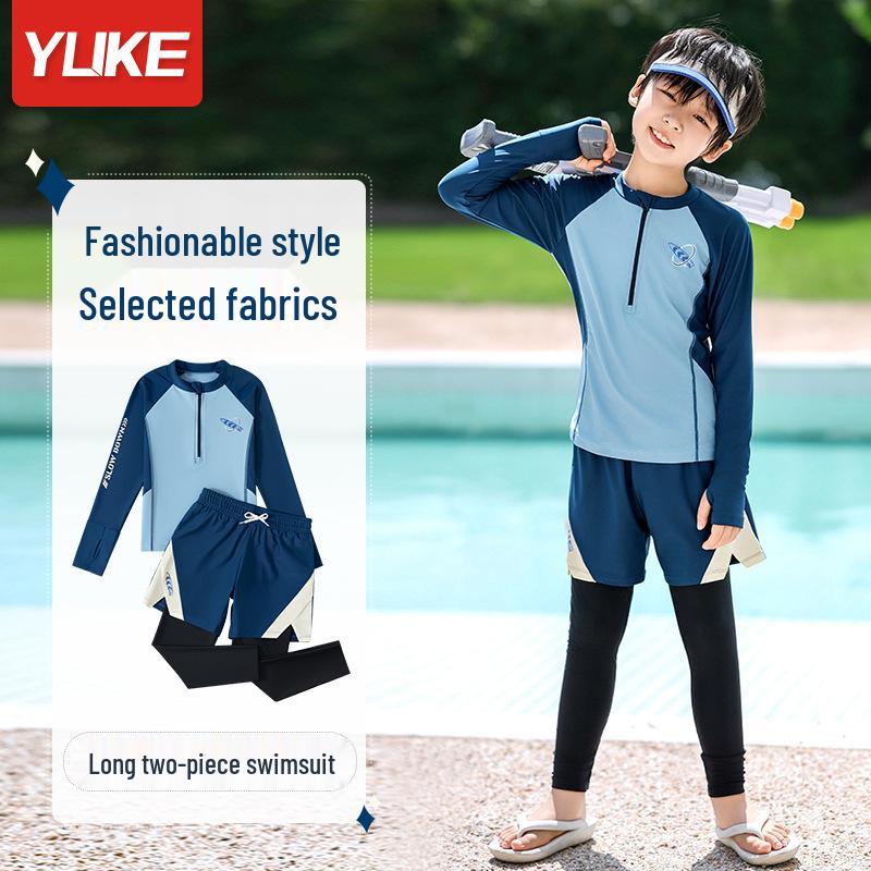

Yuke 2024 Boys Three-Piece Split Swimsuit Set 3XL