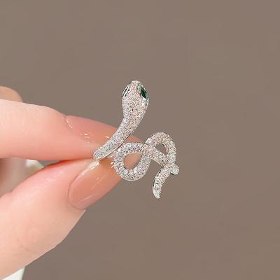 Super Blitz Zirkon Schlangen offener Ring Nische Kreative Ohrringe Mode Kalter Stil Personalisierte Ohrringe Damen