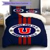 Unidos Por La U Club Logo Navy Red Stripe Print 3 Pieces Duvet Cover Set Chile Soccer Bedding Bedroom Home Decor Without Pillow Core Comforter