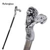 Silver Lion Head Resin Walking Cane Fashion Decorative Steel Stick Gentleman Lion Performance Stage Cane 93cm