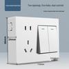 86 Type Double Gang Double Throw Wall Switch & Socket Panel with Exposed Wiring & Five Holes