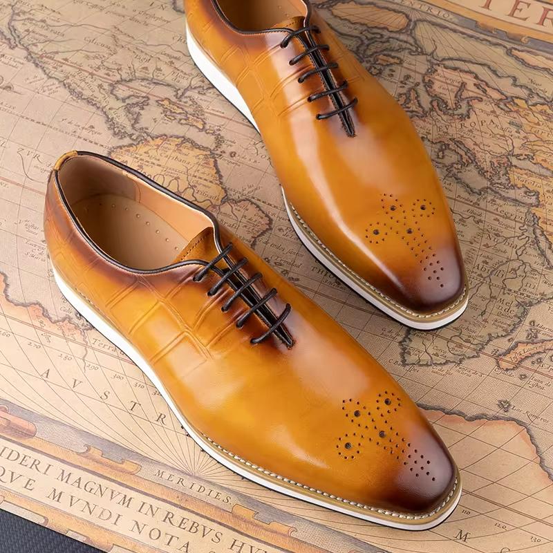 Fashion Business Leisure Men Shoes Genuine Leather Handmade Casual Style Fashional Comfortable Office Dress Man Shoe Lace Up Brogue Shoe
