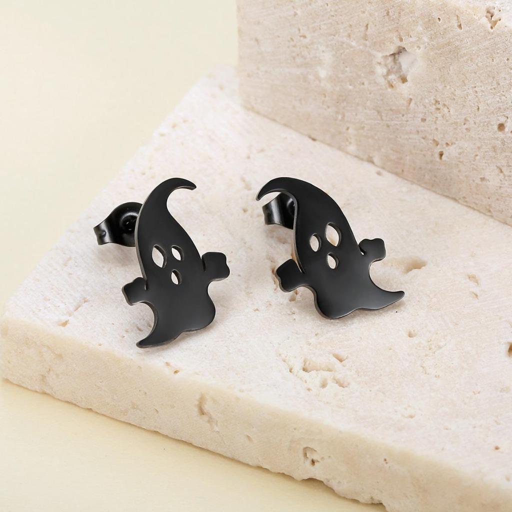 Quirky Holiday Ghost Cartoon Ear Cuff Earrings