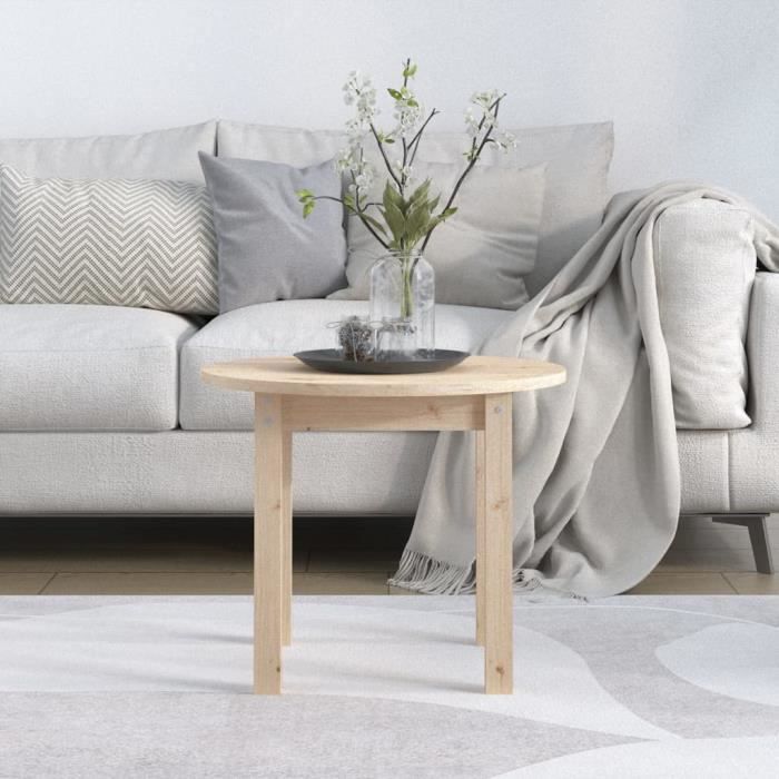 VidaXL Table basse Ø 55x45 cm Bois massif de pin 822327