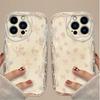 Simple Flower Rose Silicone Wavy Edg Phone Case For iPhone 17 Pro Max 16 15 Pro 14 13 12 11 17Air 16 Plus Clear Bumper Cover