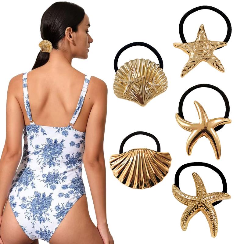 Fashion Alloy Headband Headdress Cool Style Ponytail Hair Ring High-end Seamless Hairband Set