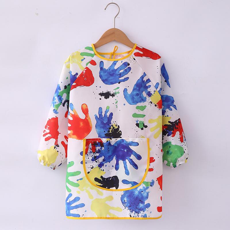 Waterproof Kids Drawing Apron Oil‑proof Art Smock for Painting Apron for Baby Boys Girls Kindergarten Reverse Dressing